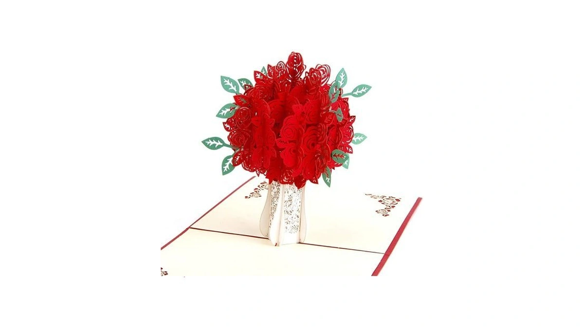 Enjoypro Valentines Day Card For Her, 3d Rose Bouquet Pop
