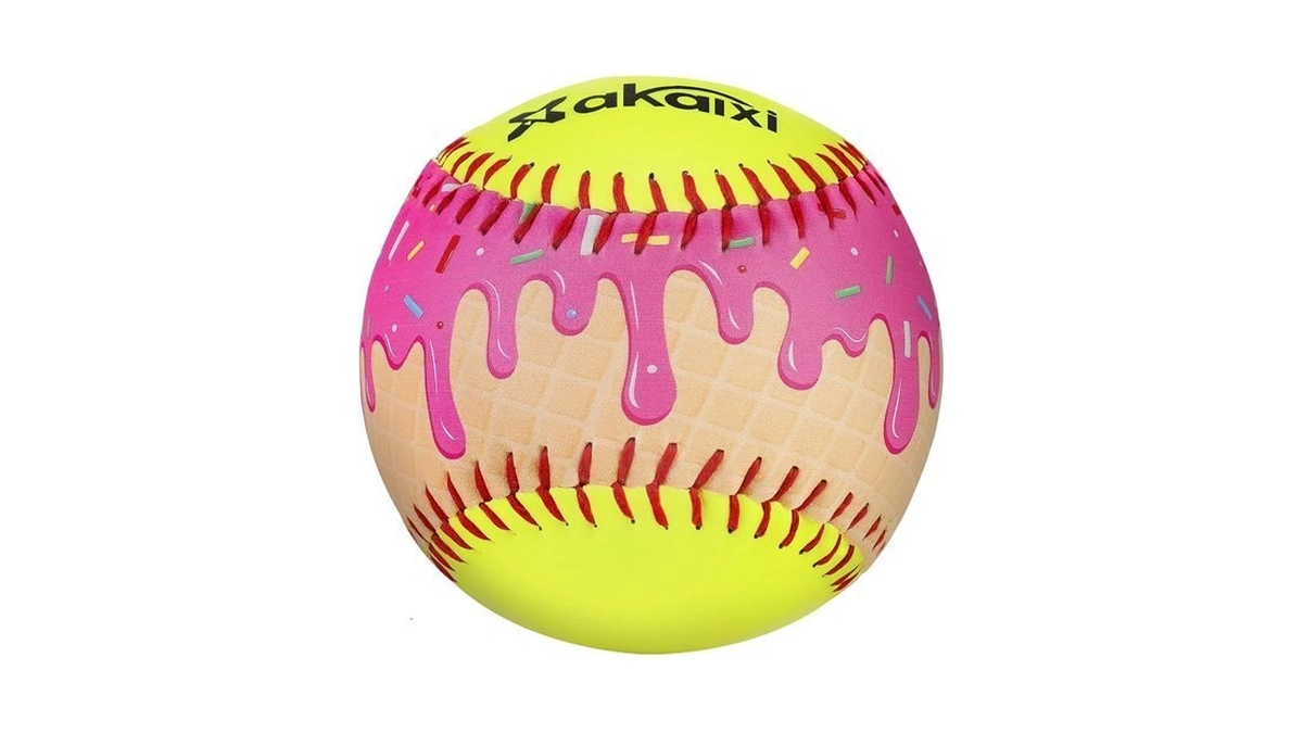 Akaixi Fastpitch Balls Durable Pvc Cover With Pu Core, Ice
