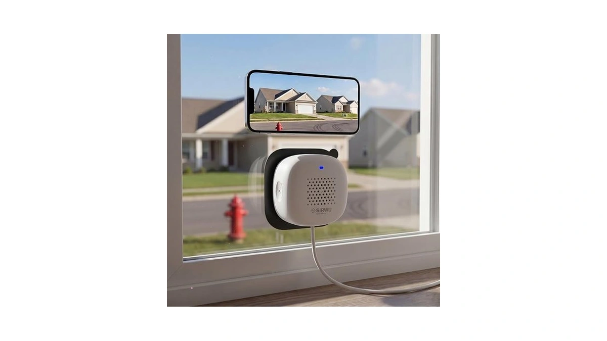 Sirwu 3mp 2k Window Security Camera, No-drill Camera For Home