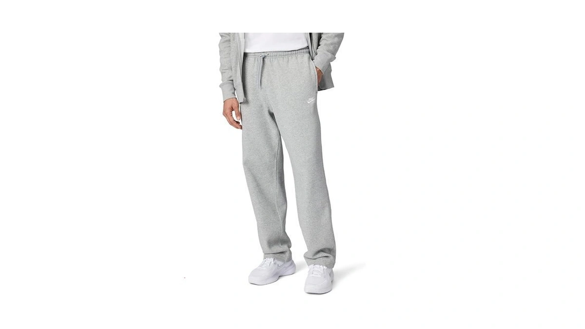 Nike Men's Club Open Hem Brushed Fleece Pants, Dark Grey