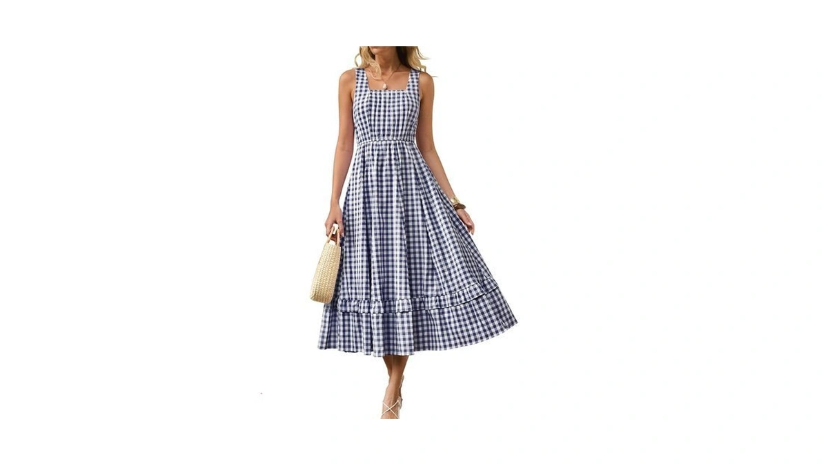 Caracilia Gingham Midi Dresses