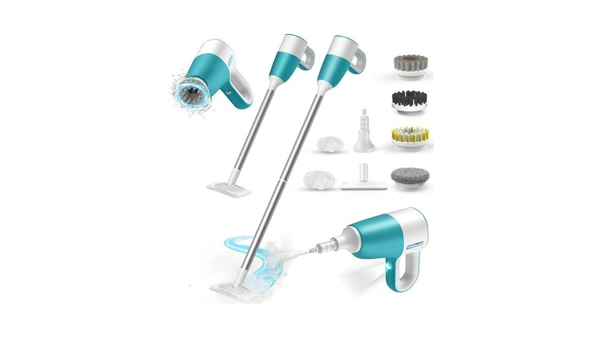 Steam Mop, Handheld Steam Cleaner With Rotating Scrub Brush &