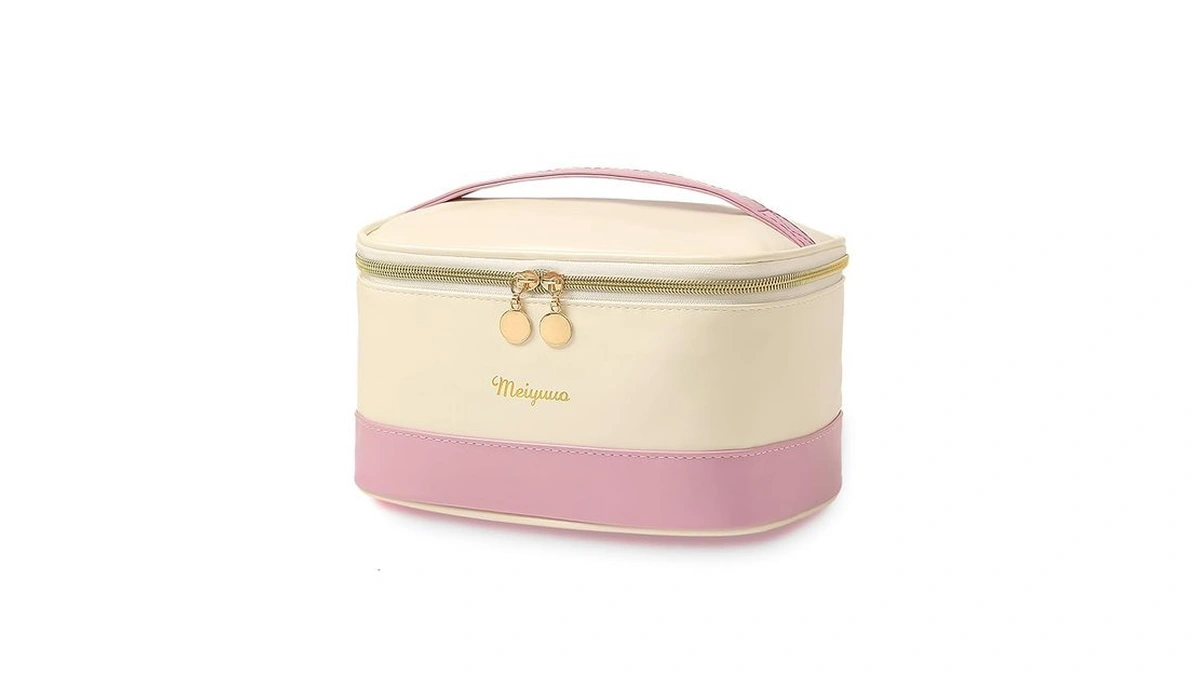 Two-tone Travel Makeup Bag, Watrproof Toiletry Organizer, Dual Purple