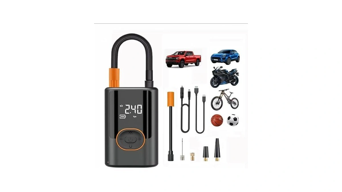 Tire Inflator Portable Air Compressor,150psi,digital Pressure Gauge Monitoring,smart Air Pump