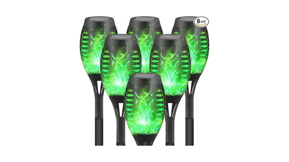 Solar Lights Outdoor, Solar Torch Light With Flickering Flame For