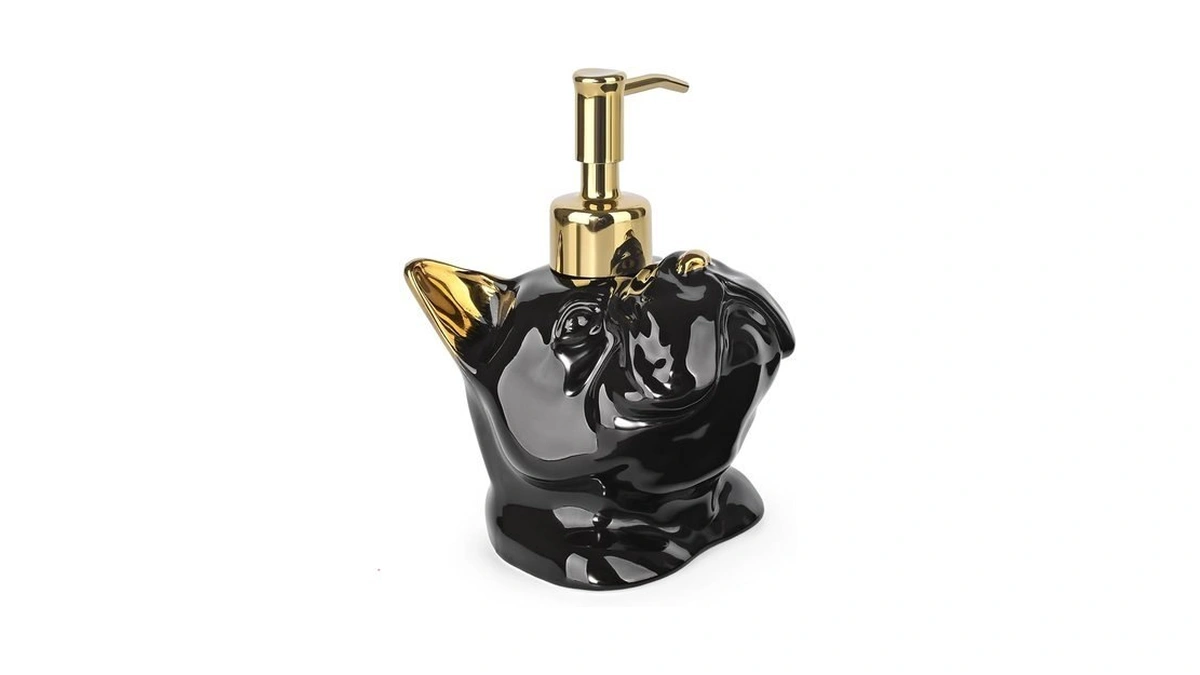 Newhengs French Bulldog Shaped Soap/lotion/hand Sanitizer Bulldog Ceramic Stainless Steel