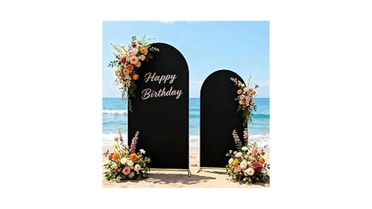 Black Arch Backdrop Cover 7.2 And 6ft For Party Halloween