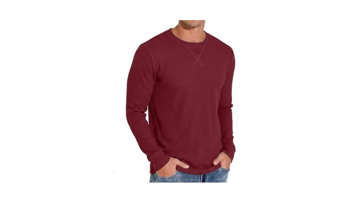 Amazon code: Askdeer Men's Waffle Long Sleeve T-shirt