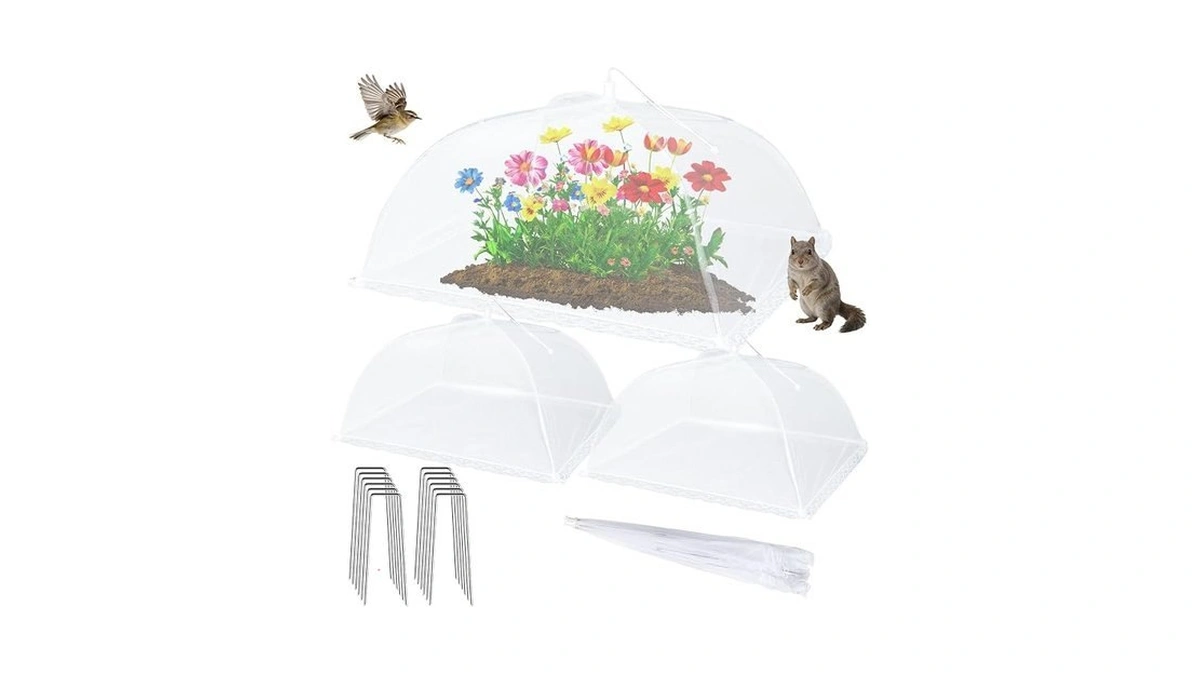 Packs Mesh Plant Cover With Ground Stakes Pop...