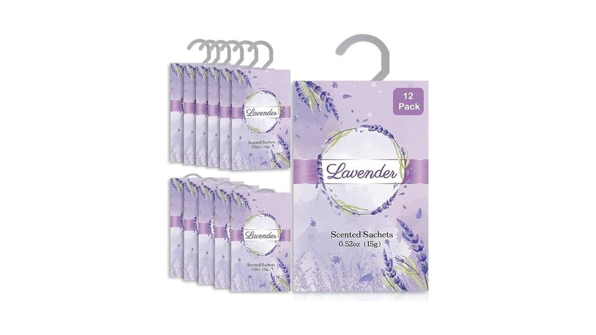 Large 12 Packs Lavender Hanging Closet Air Freshener With Retractable