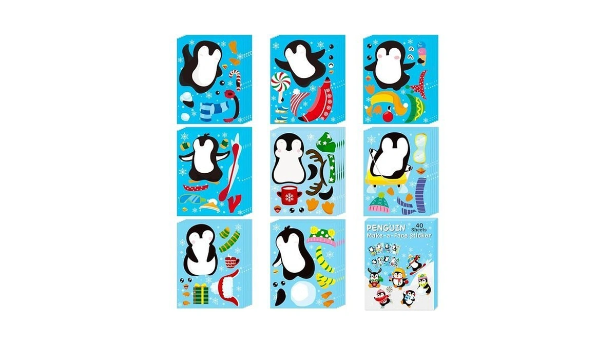 B1ykin Christmas Face Sticker Kit - 40 Sheets Diy Winter