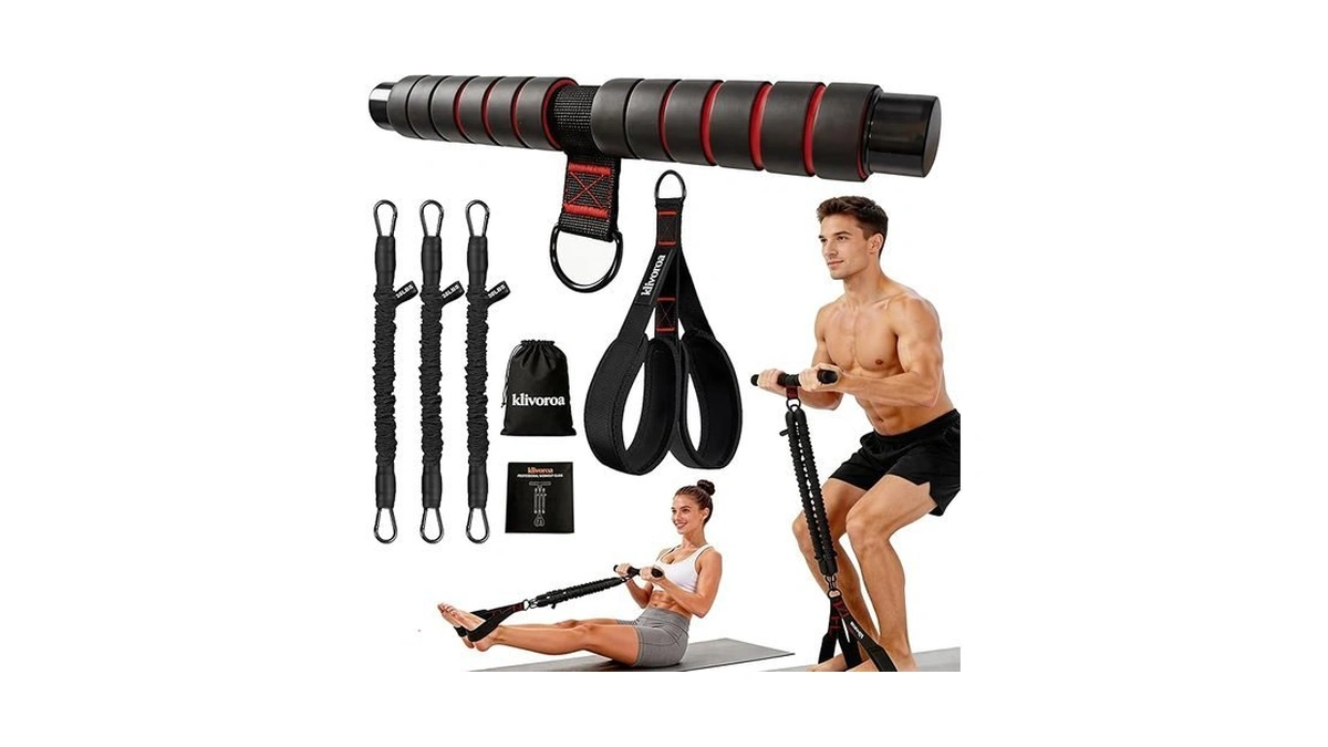 Pedal Resistance Band, Adjustable 30-90lbs, 3-tube, Home Workout