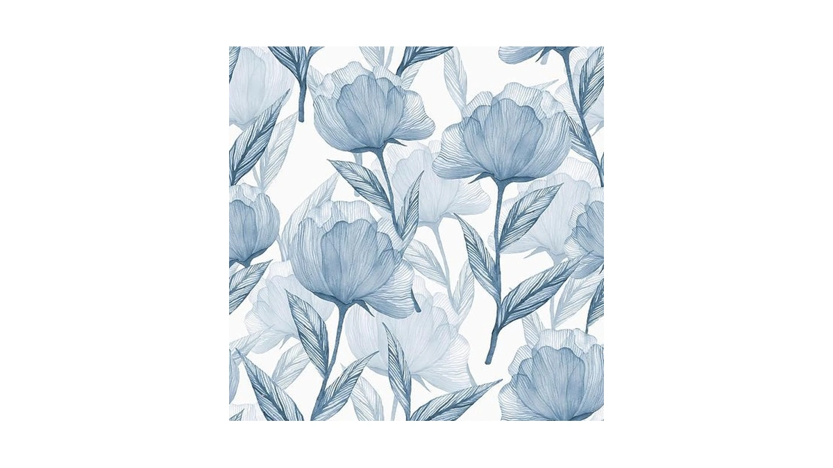 Heroad Peel And Stick Wallpaper Blue Floral Contact Paper Boho