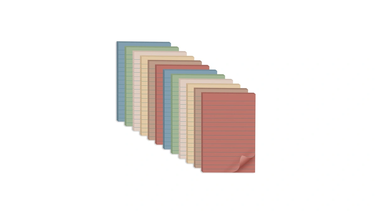 (12 Pack) Lined Sticky Notes 4x6 In,vintage Large Notepads With