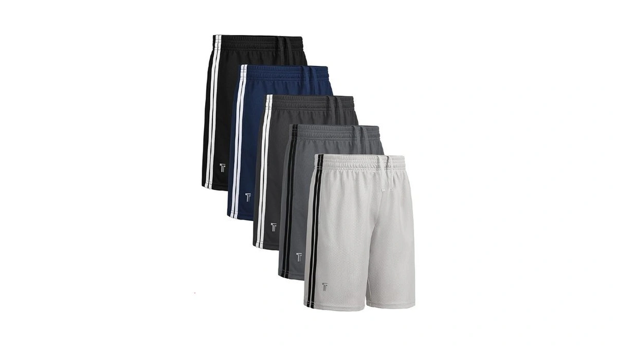 Tuliara 5 Pack Boys Shorts Athletic Mesh Basketball Shorts With