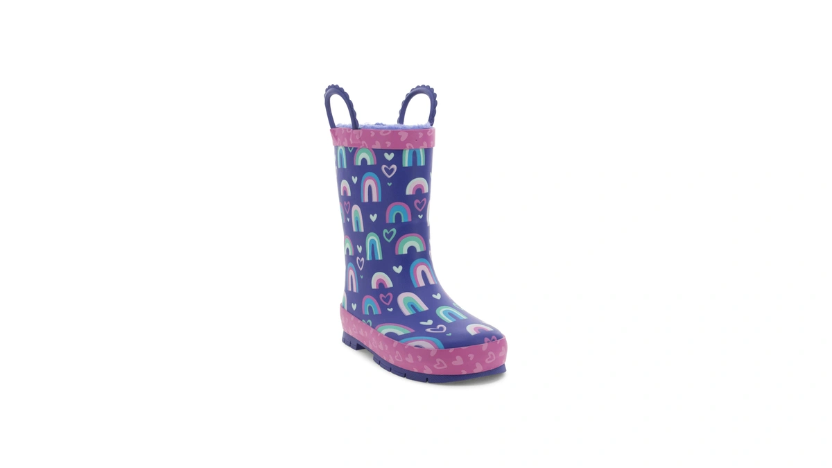 Western Chief Kids Waterproof Rain Boots, Rainbow Hearts, 8