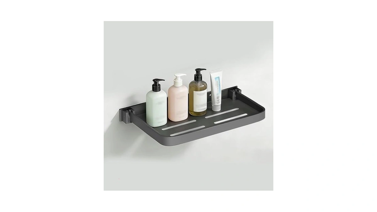Zellikron Aluminum Rv Foldable Floating Shelves, Grey, 1 Pack