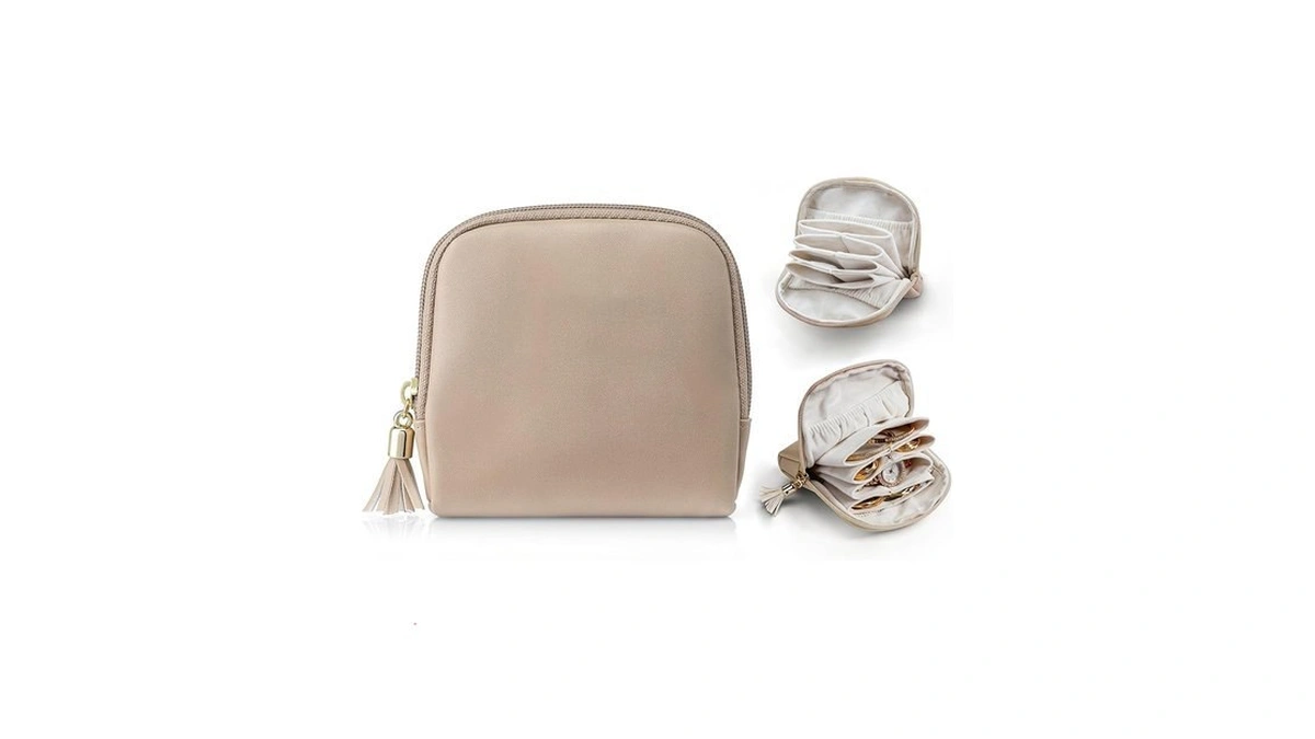 Travel Jewelry Pouch For Traveling Jewelry Case With 6 Individual
