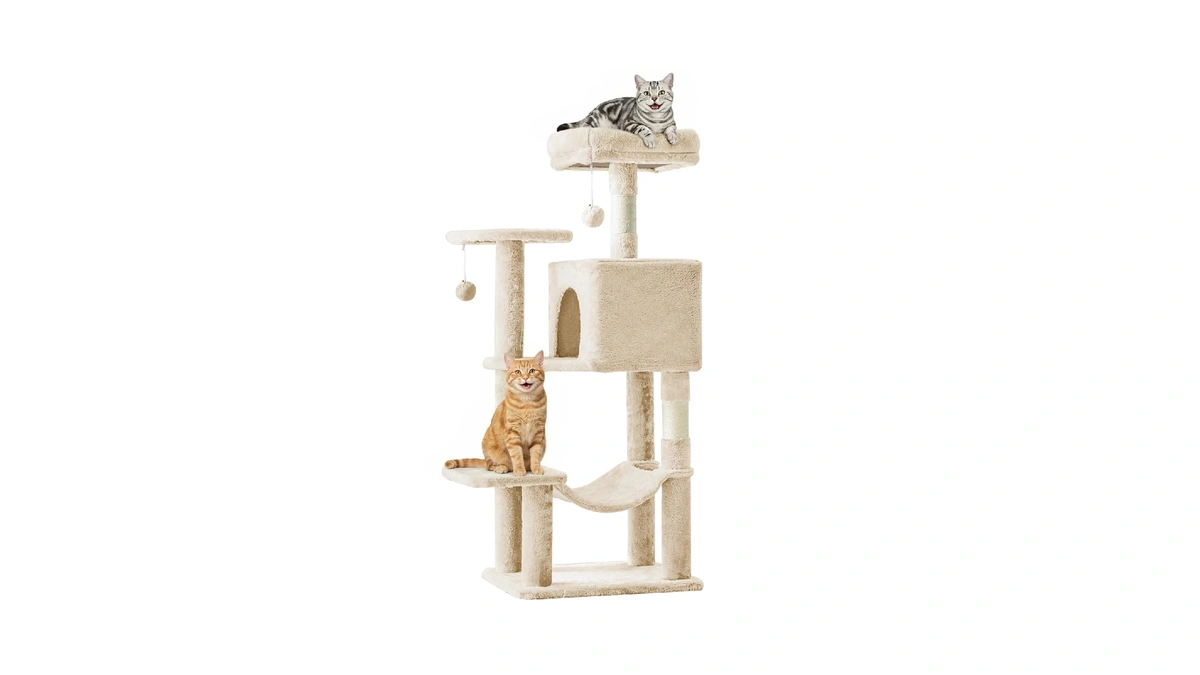Sweetcrispy 44 Inch Cat Tree Tower For Indoor Cats And