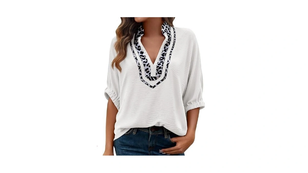 Tankaneo Leopard Dolman Sleeve Blouses