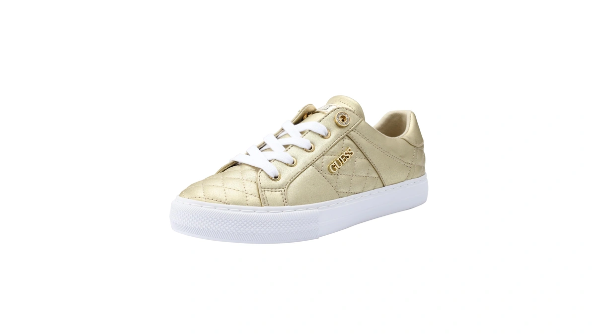 Guess Women's Loven Sneaker, Gold, 8.5