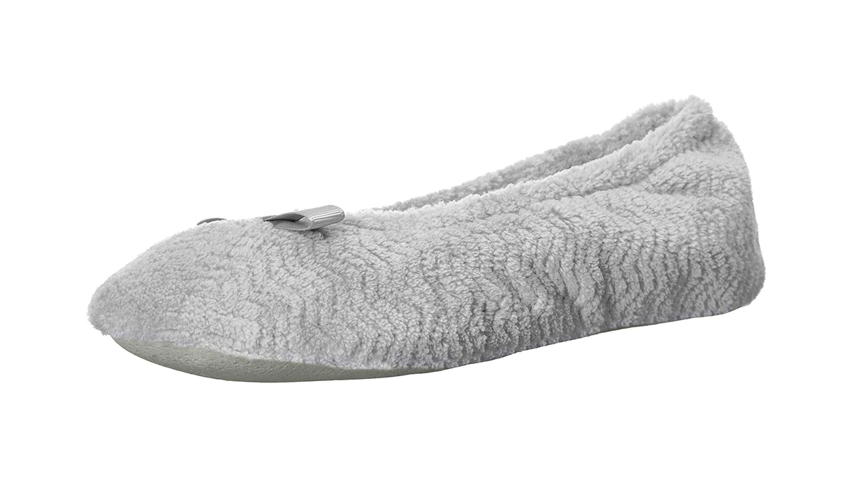 Isotoner Women's Diamond Chevron Microterry Gemma Ballerina Slippers With Memory