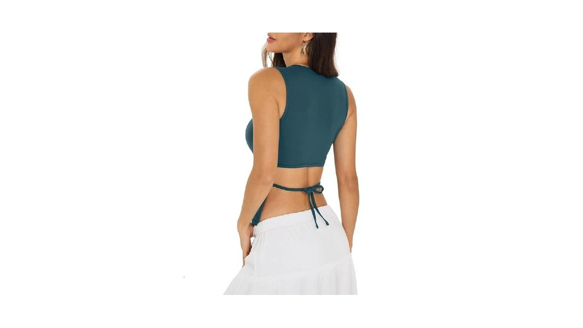 Eachyes Backless Crop Tank Tops
