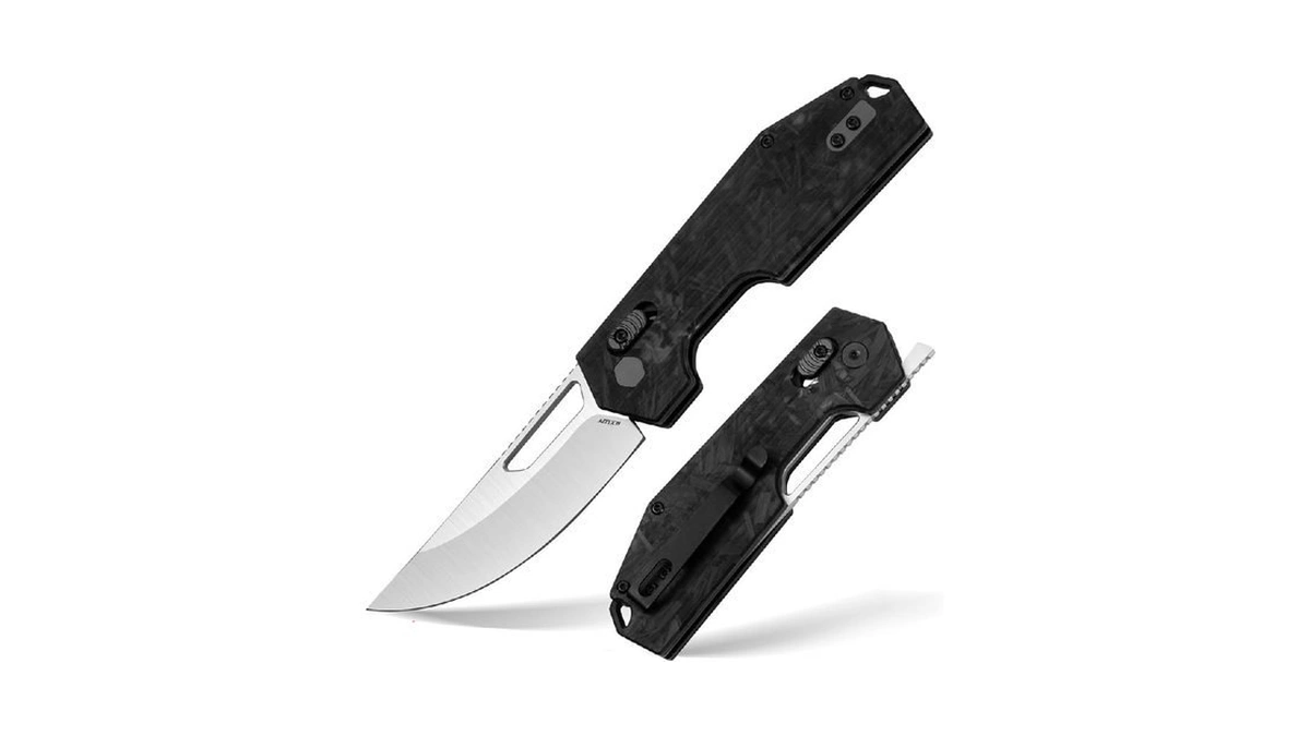 Rxluy Folding Pocket Knife, 3.38" N690co Premium Steel Blade Carbon