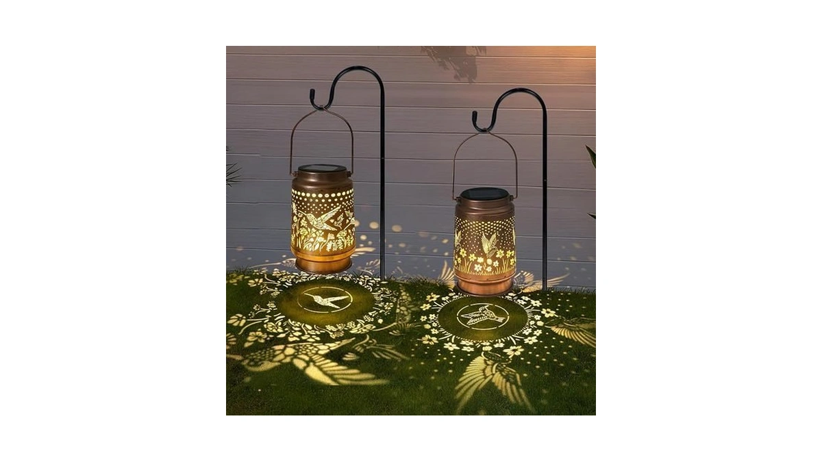 Sumloty 2 Pcs Hummingbird Solar Lantern - Outdoor Decorative Solar