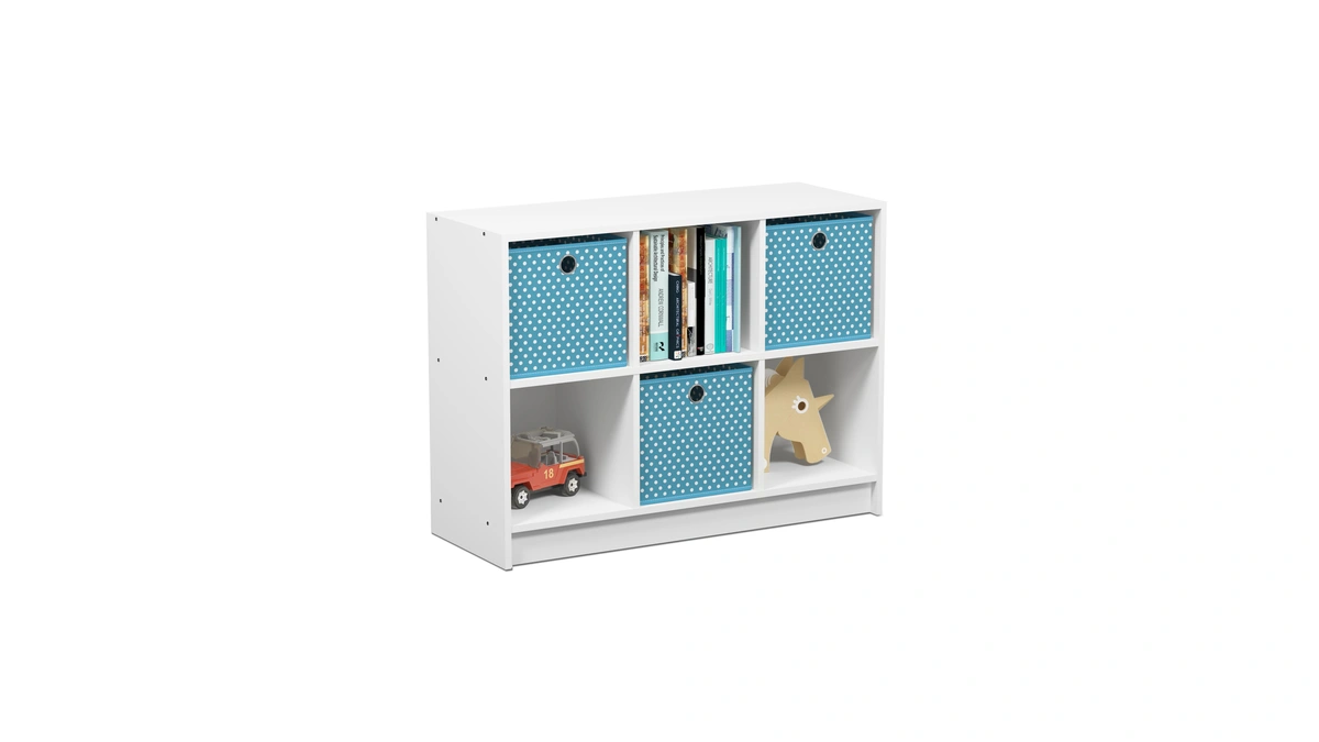 Furinno Basic Book Shelf, 6-cube Bookshelf With Open Shelf, 3