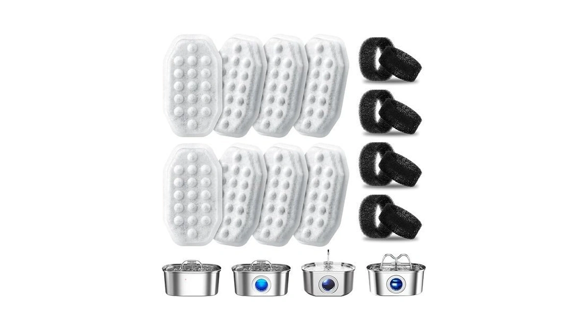 8 Pack Cat Water Fountain Filters With 8 Pack Pre-filter