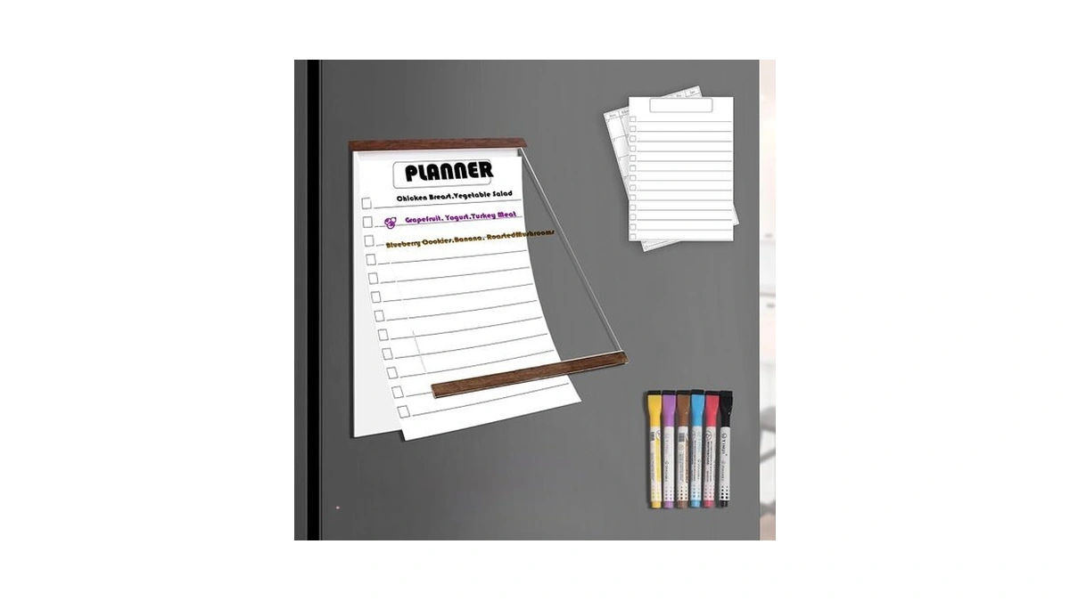 Acrylic Magnetic Magnetic Whiteboard For Fridge W/markers – Reusable Meal