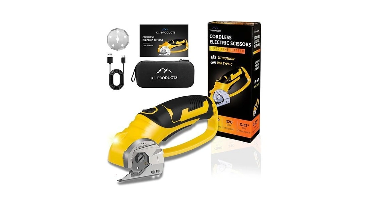 4v Rotary Cordless Electric Scissors With Replaceable & Extra Blade