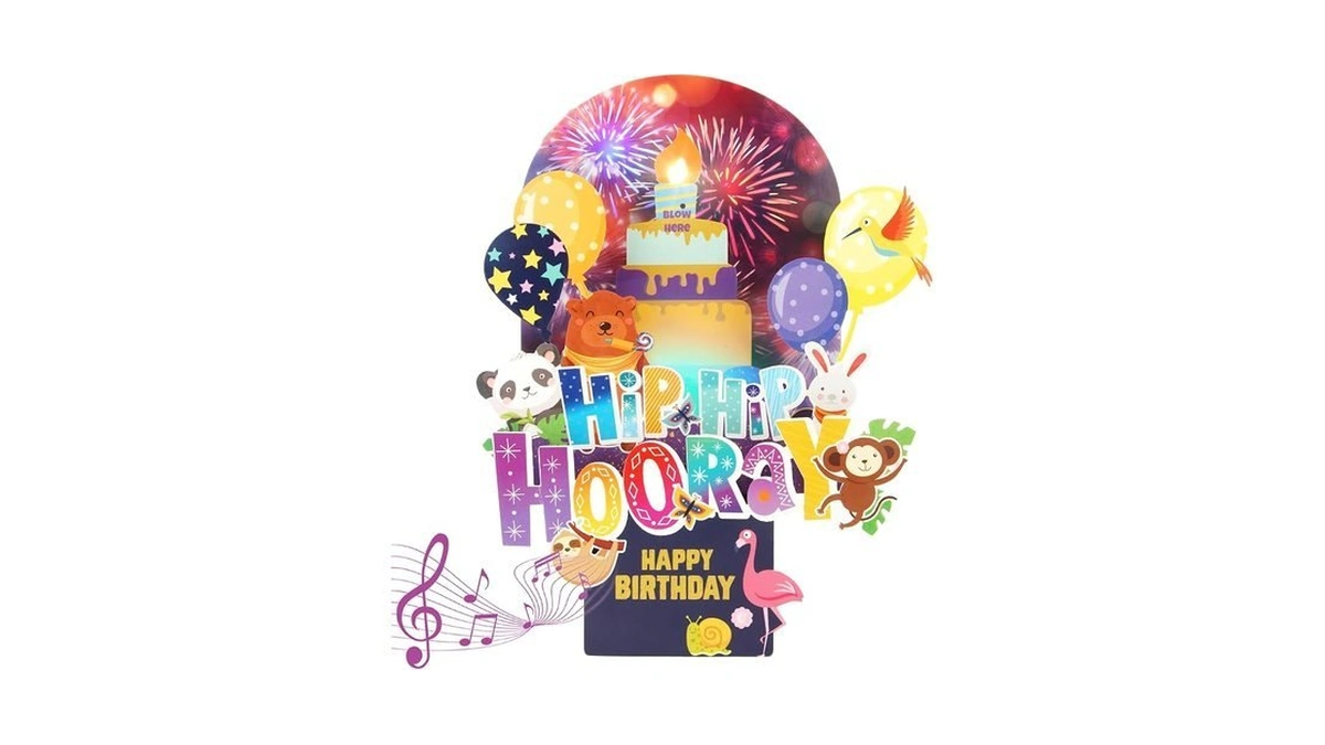 3d Pop Up Birthday Card, Kids Birthday Cards With Music