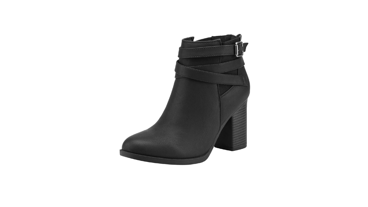Toetos Women's Chunky High Heel Ankle Boots Close Toe Fall