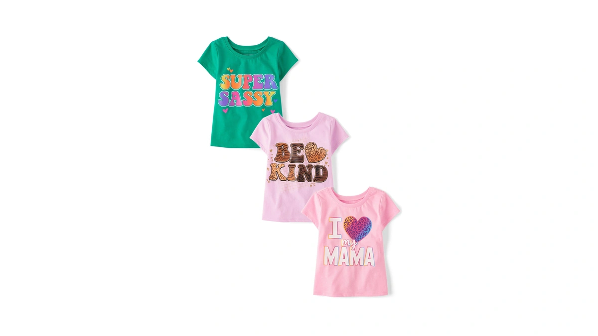 The Children's Place,baby Girls,and Toddler Family,mom,dad,sibling Short Sleeve Graphic T-shirts,multipacks,heart