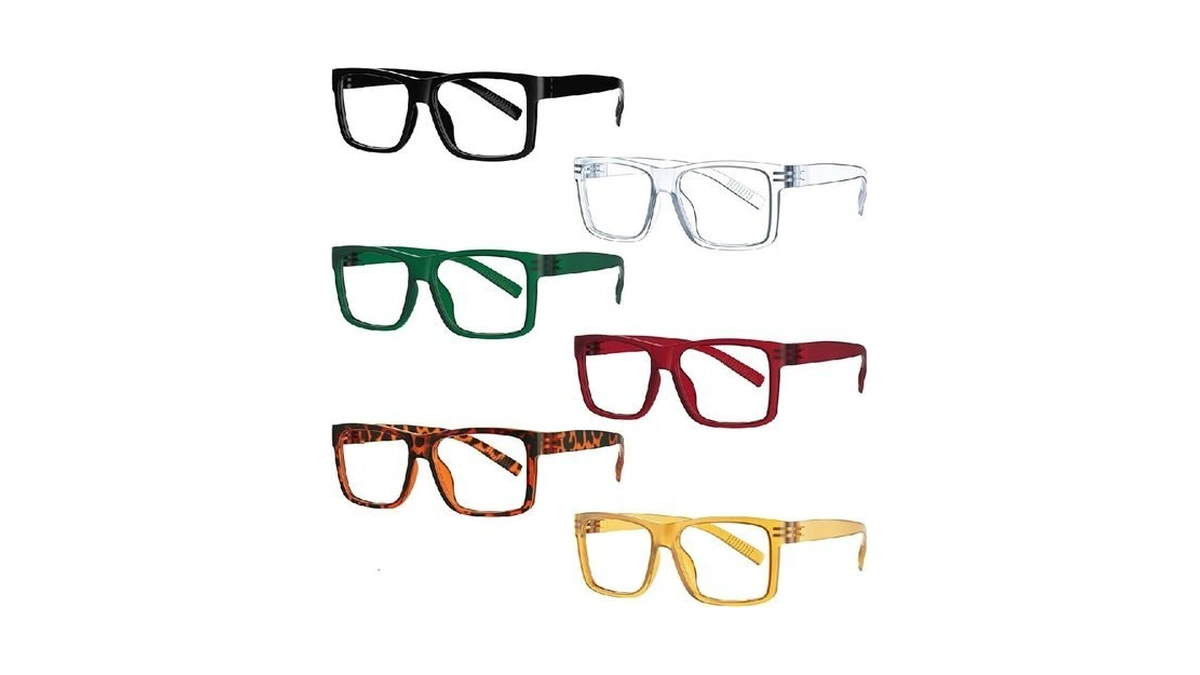 Eyekepper Blue Light Reading Glasses Men Women, Large 6 Pack