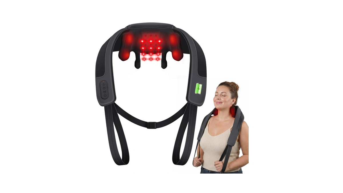 Coococo Red Light Neck Massager With Heat, 6d Shiatsu, 660nm
