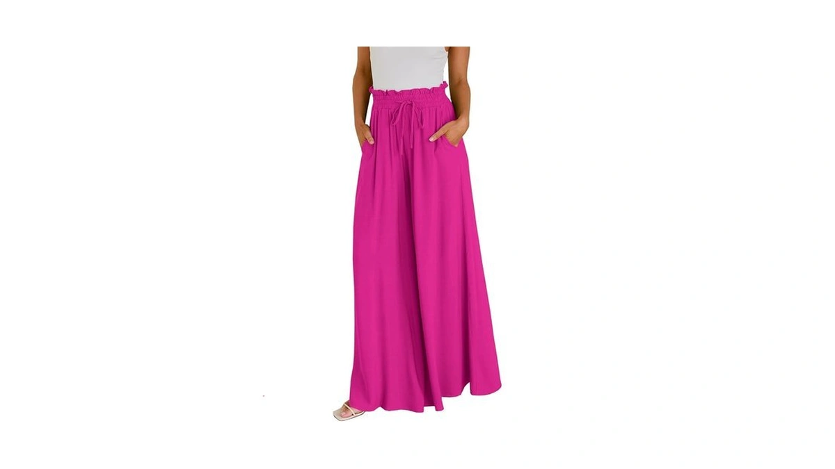 Womens Beach Pants High Waist Wide Leg Dress Pants Comfy