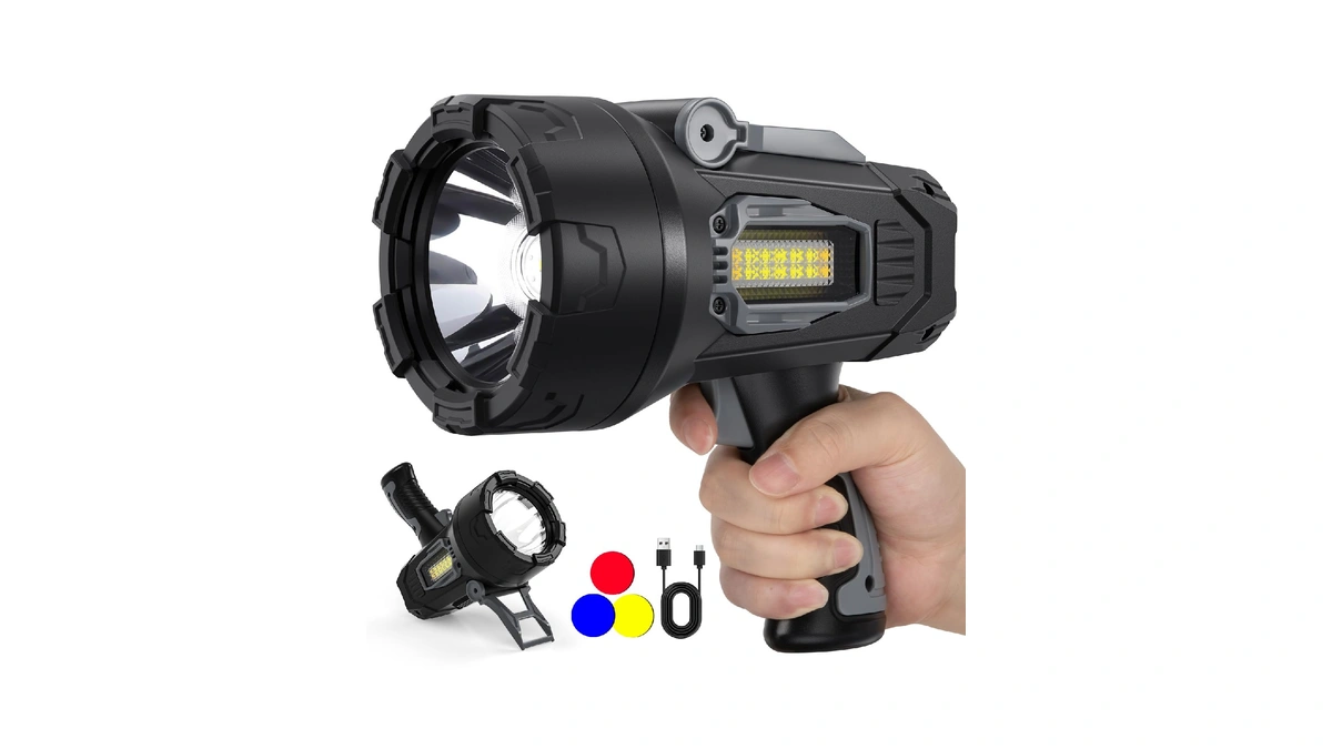 Rechargeable Spotlight, 2000000 Lumens Super Bright Spotlight, Led Handheld Spotlight