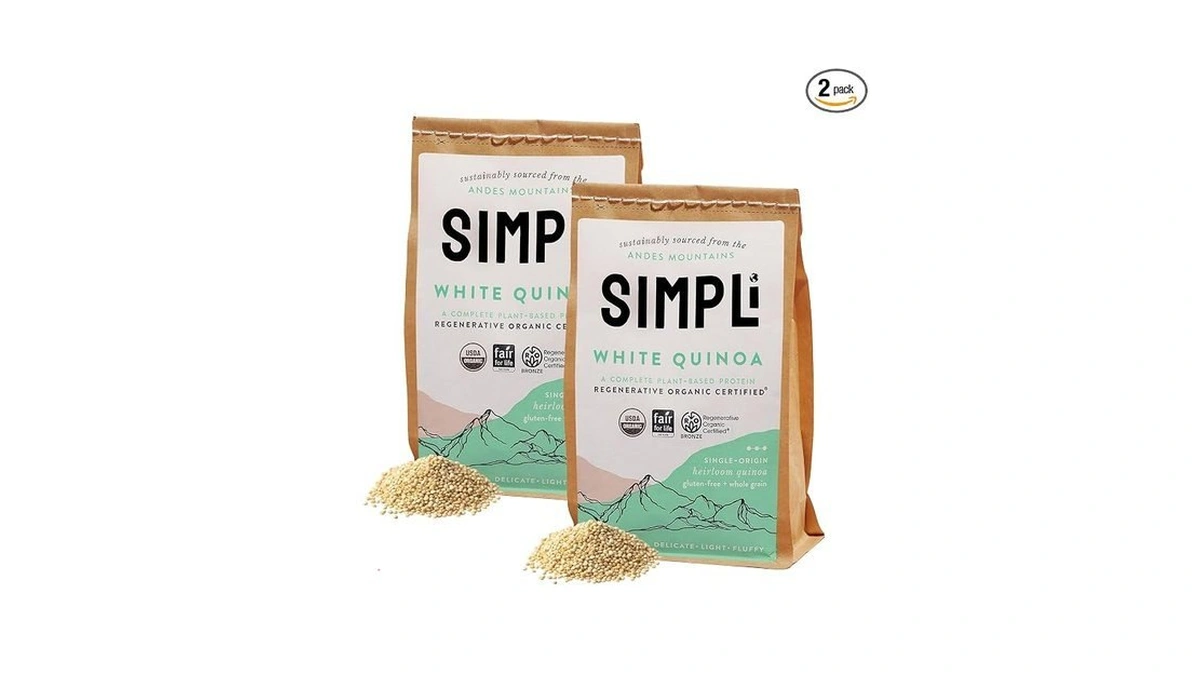 Simpli Regenerative Organic Certified 100% Peruvian White Quinoa, Complete Plant-based