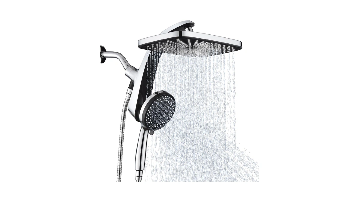 12" High Pressue Rain Shower Head With Handheld, 9 Sprays