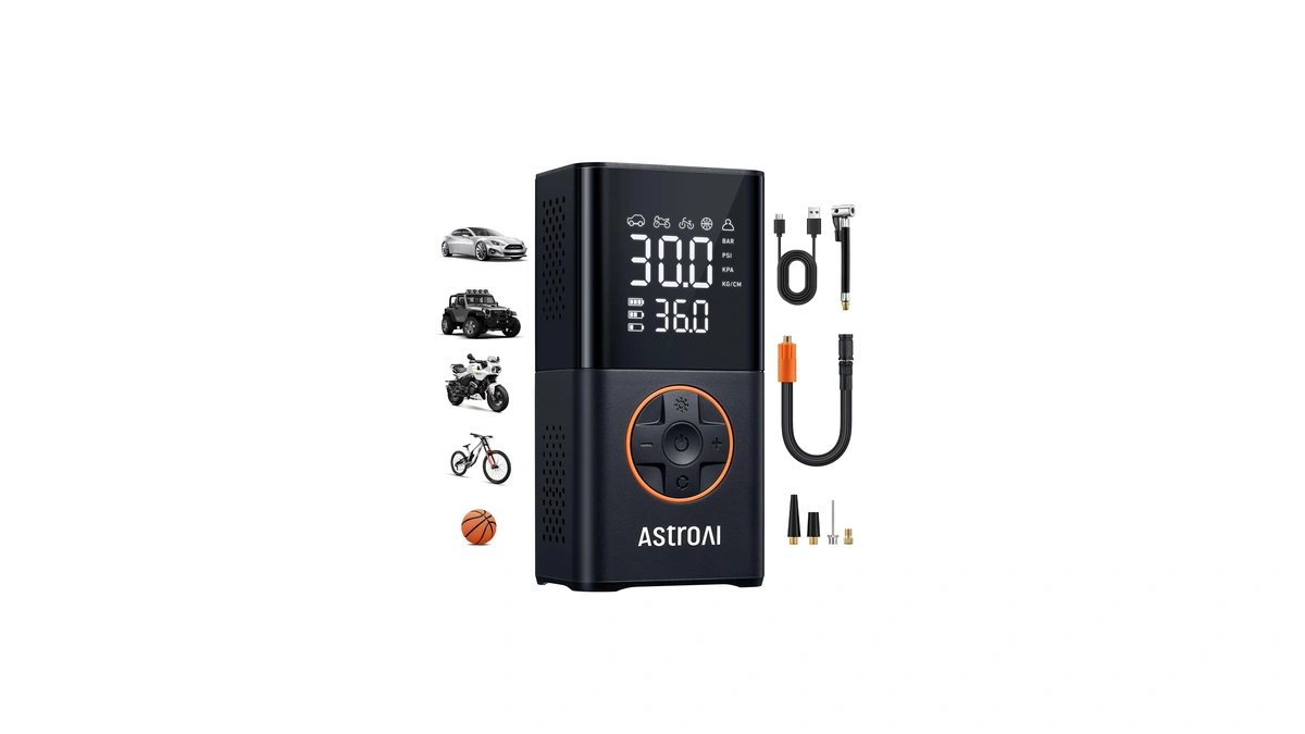 Astroai L7 Tire Inflator Portable Air Compressor,150 Psi Cordless Bike