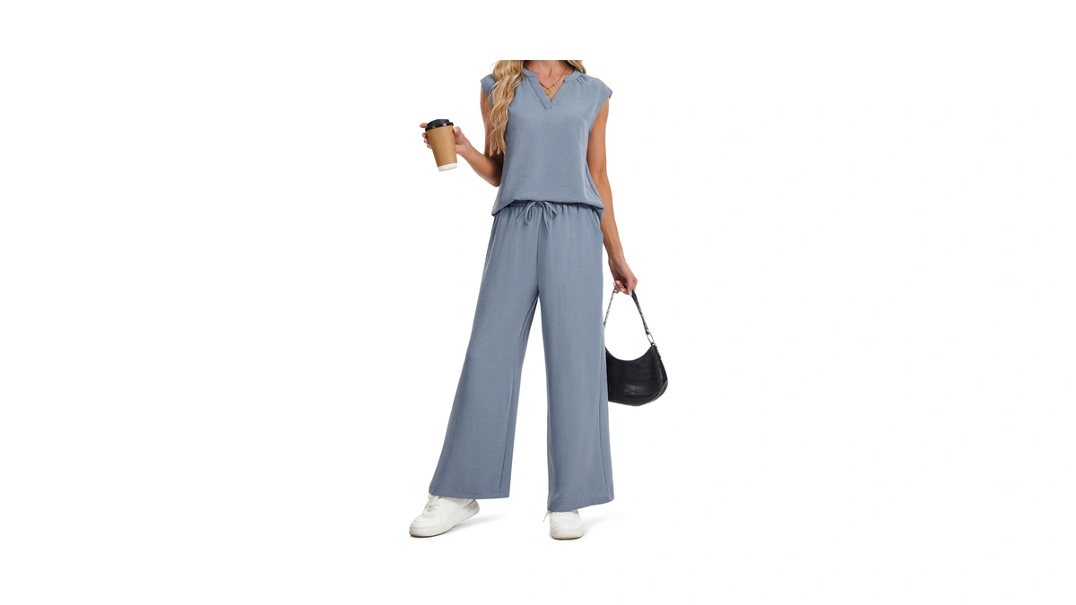 Ieeilulu Two Piece Sets For Women V Neck Sleeveless Tank