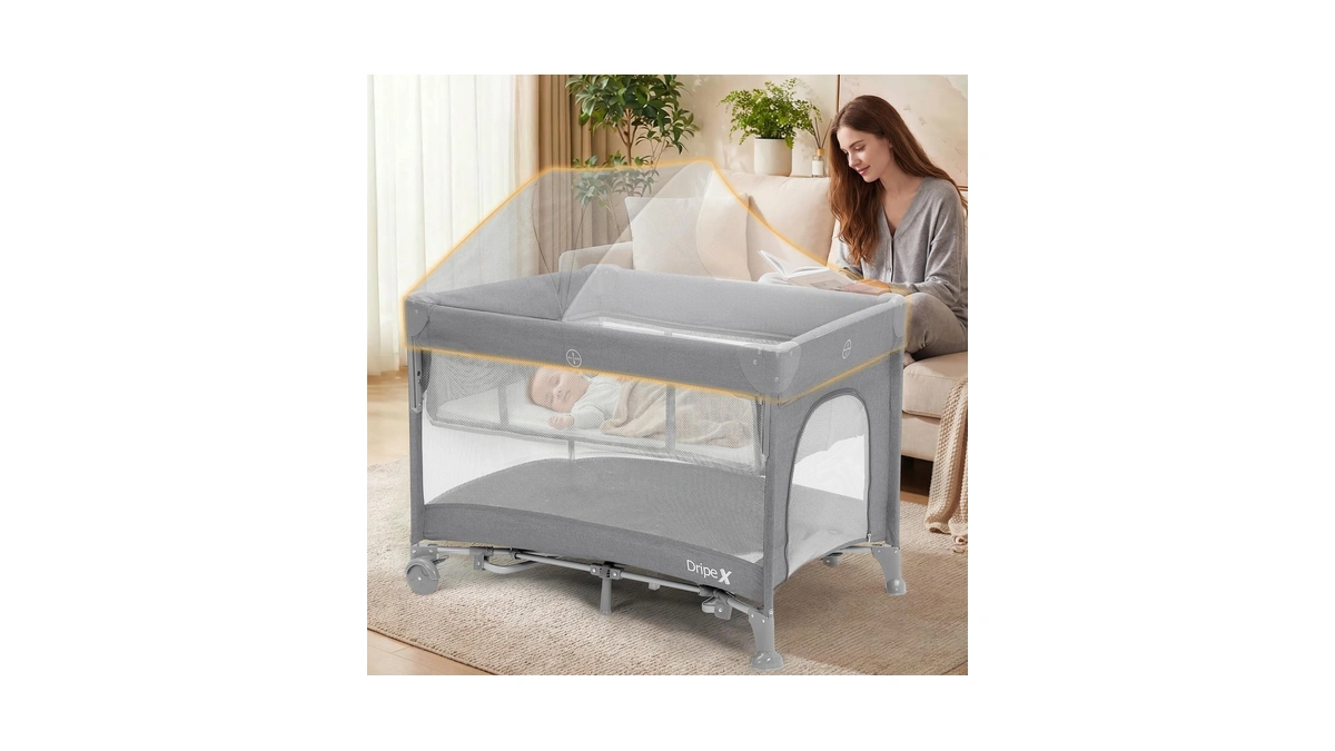 Dripex 5 In 1 Baby Bassinet, 2-level Height Bedside Bassinet,