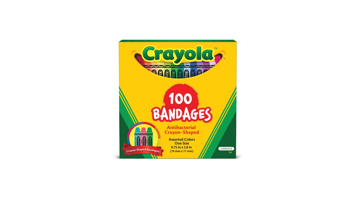 Crayola Shaped Kids Adhesive Bandages, 100 Count