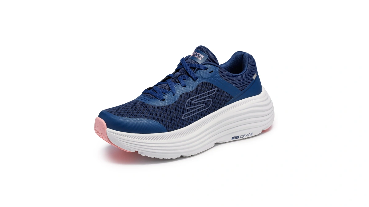Skechers Women's Max Cushioning Endeavour Canova Sneaker, Navy/pink, 5.5