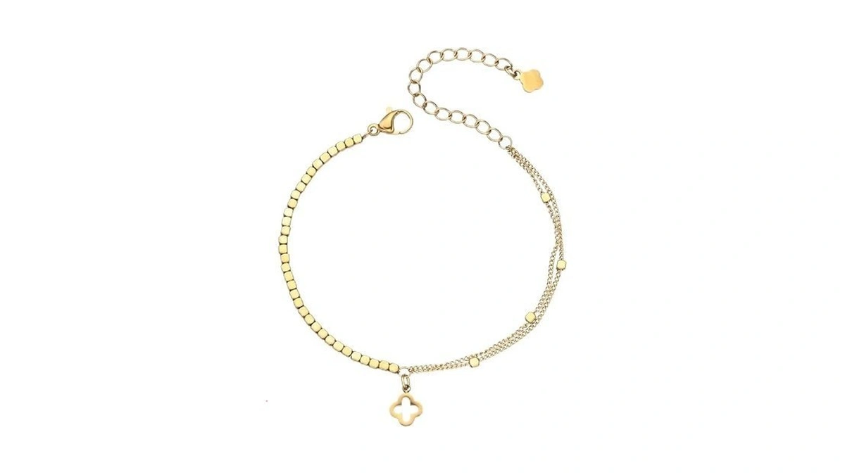 Billet-dou Gold Plated Clover Flower Bracelet...