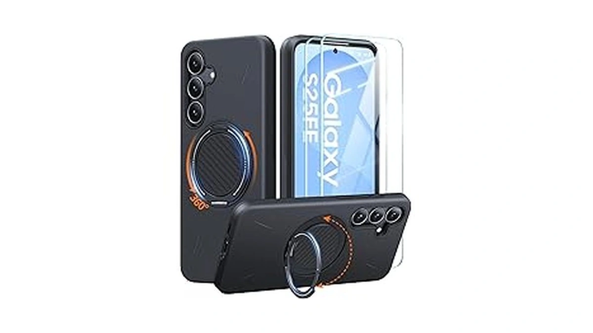 Jame For Samsung Galaxy S25 Fe Case, Ring Stand, Shockproof