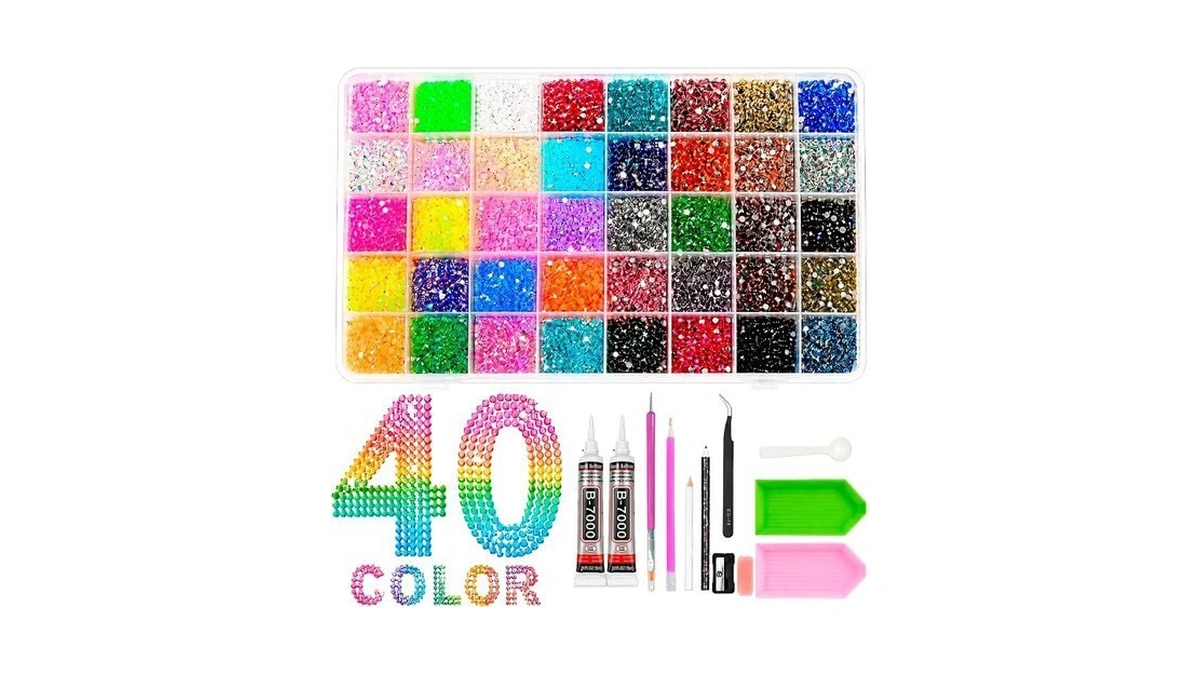 Anbrie Bedazzling Kit 38000pcs Resin Jelly 40 Non-repeating Colors 3mm